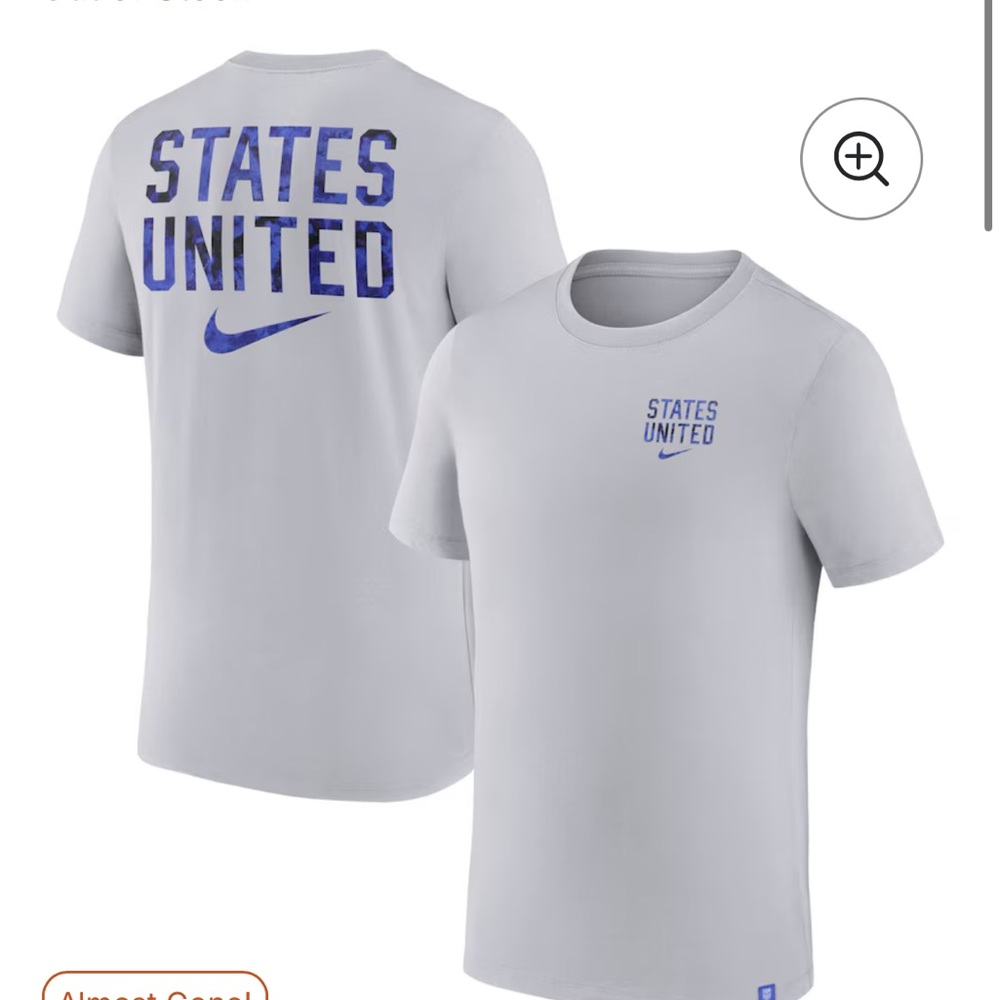 Nike Gray and Blue States United Men's Short Sleeve Tee